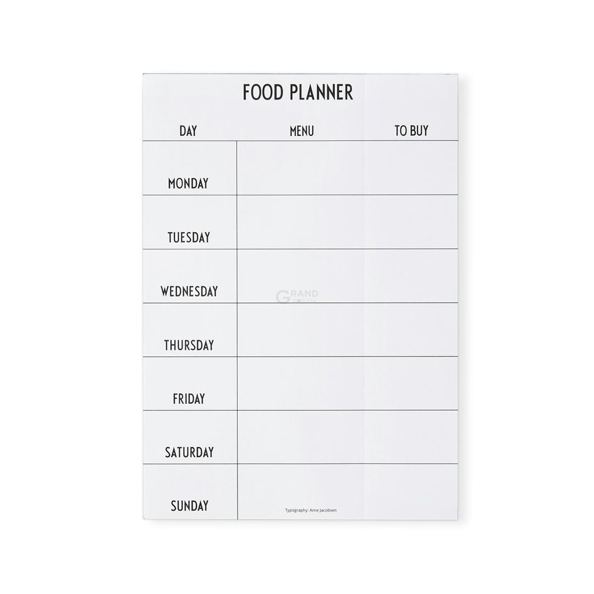 Design Letters Календар 29,7x21 см білий Wochenplaner Essen | https://grandposuda.com.ua