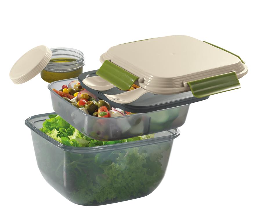 Cilio Ланчбокс зі столовими приборами 1,5 л 4 предмети зелений Fresh | https://grandposuda.com.ua