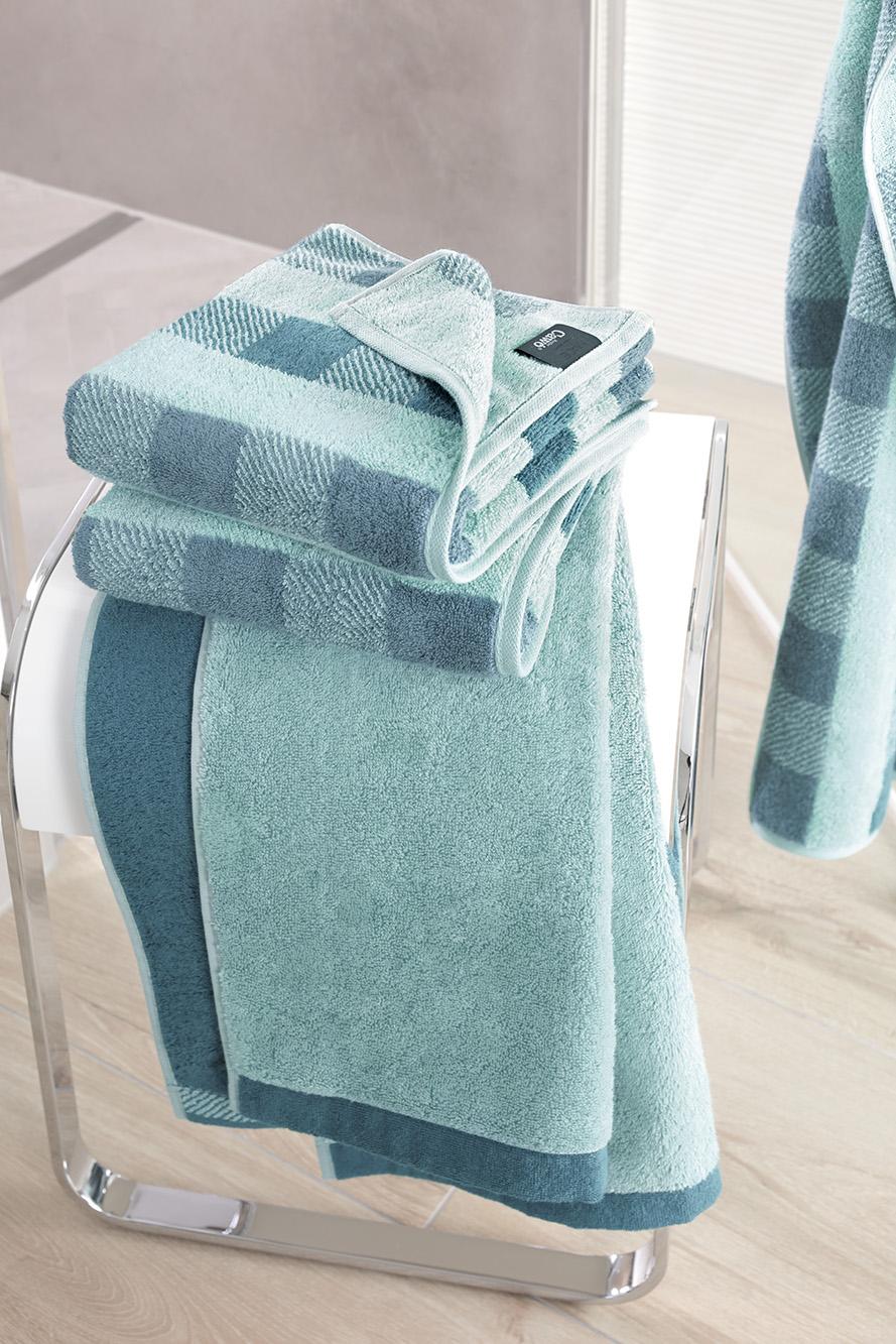 Рушник для душу 70 х 140 см Sea Green Check Karo Cawo | https://grandposuda.com.ua