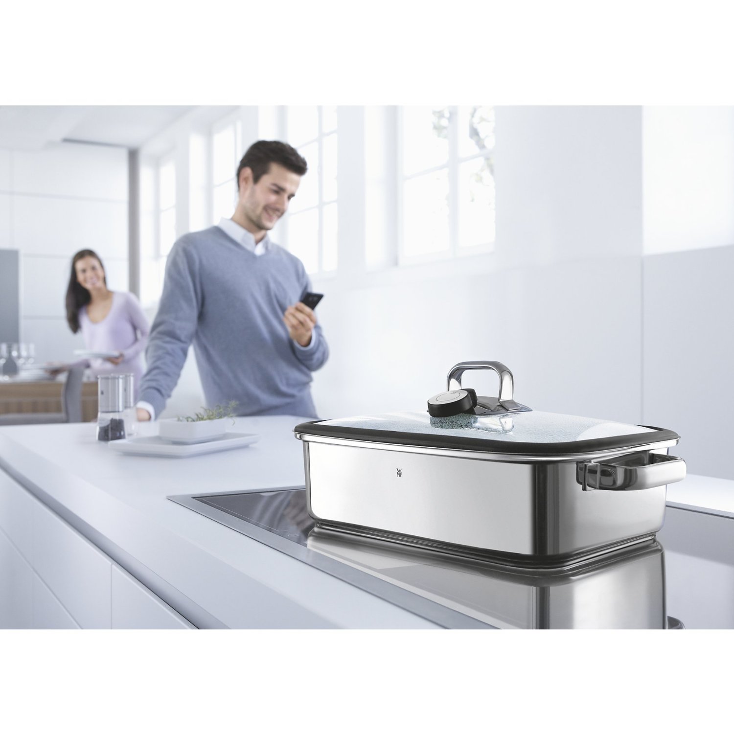 WMF Жаровня 35 х 21,5 см с паровой корзиной + электронный датчик Compact Aroma Vitalis | https://grandposuda.com.ua