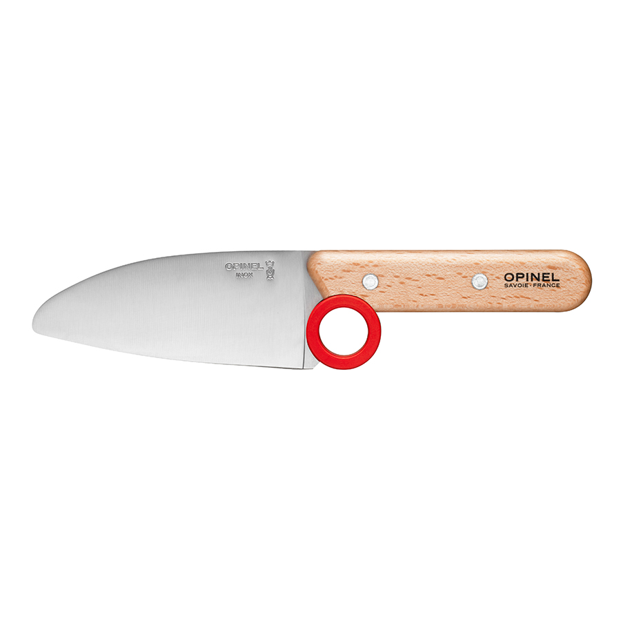 Opinel Кухонный нож и защита для пальцев 4,41х0,76х1,69 см красные Le petit chef | https://grandposuda.com.ua