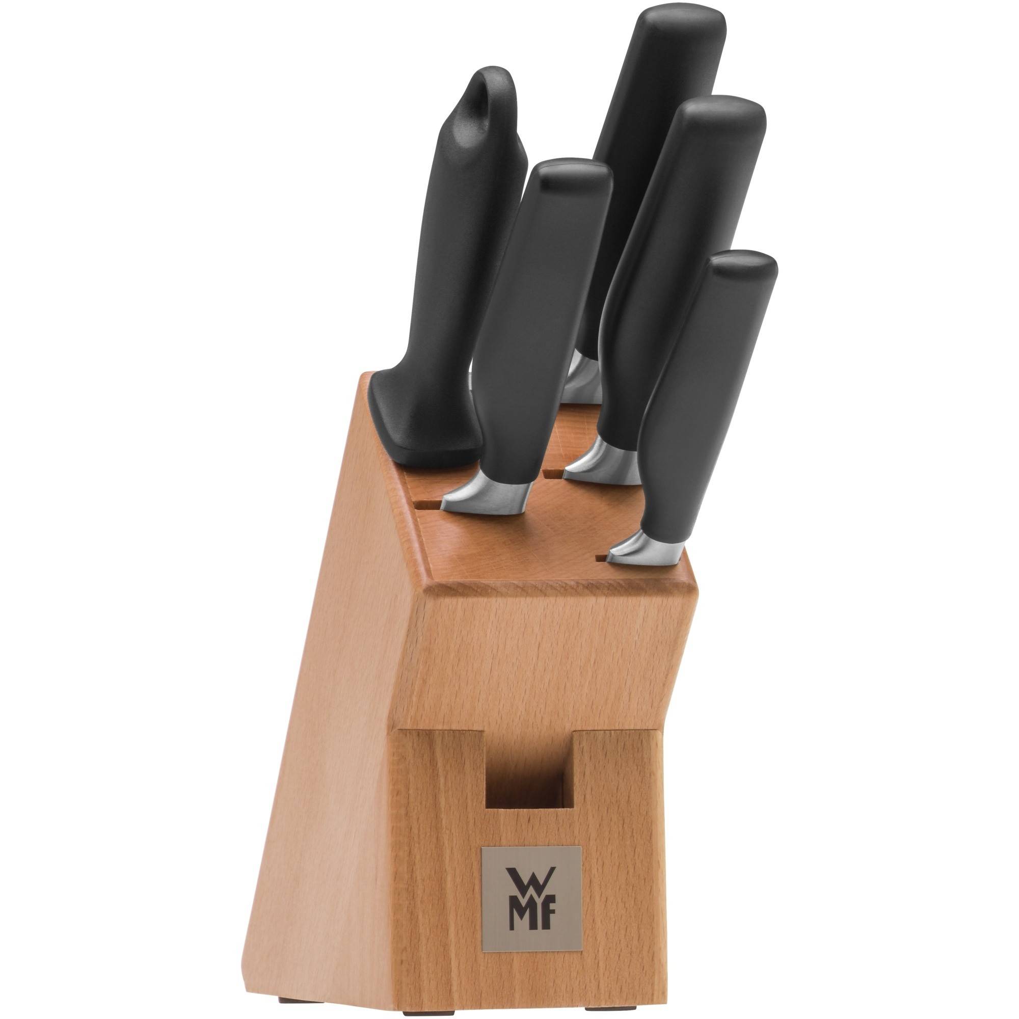 WMF Набор ножей с подставкой для хранения, черный, 6 предметов Cuisine One | https://grandposuda.com.ua