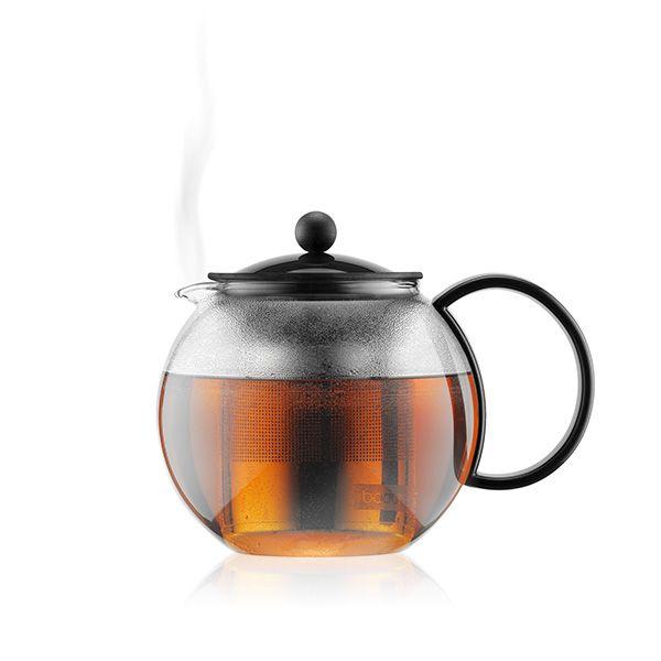 Bodum Заварочный чайник с фильтром, черный, 1 л, Assam | https://grandposuda.com.ua