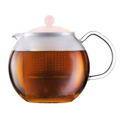 Bodum Заварочный чайник с пластиковой крышкой розовой, 1 л, Assam | https://grandposuda.com.ua