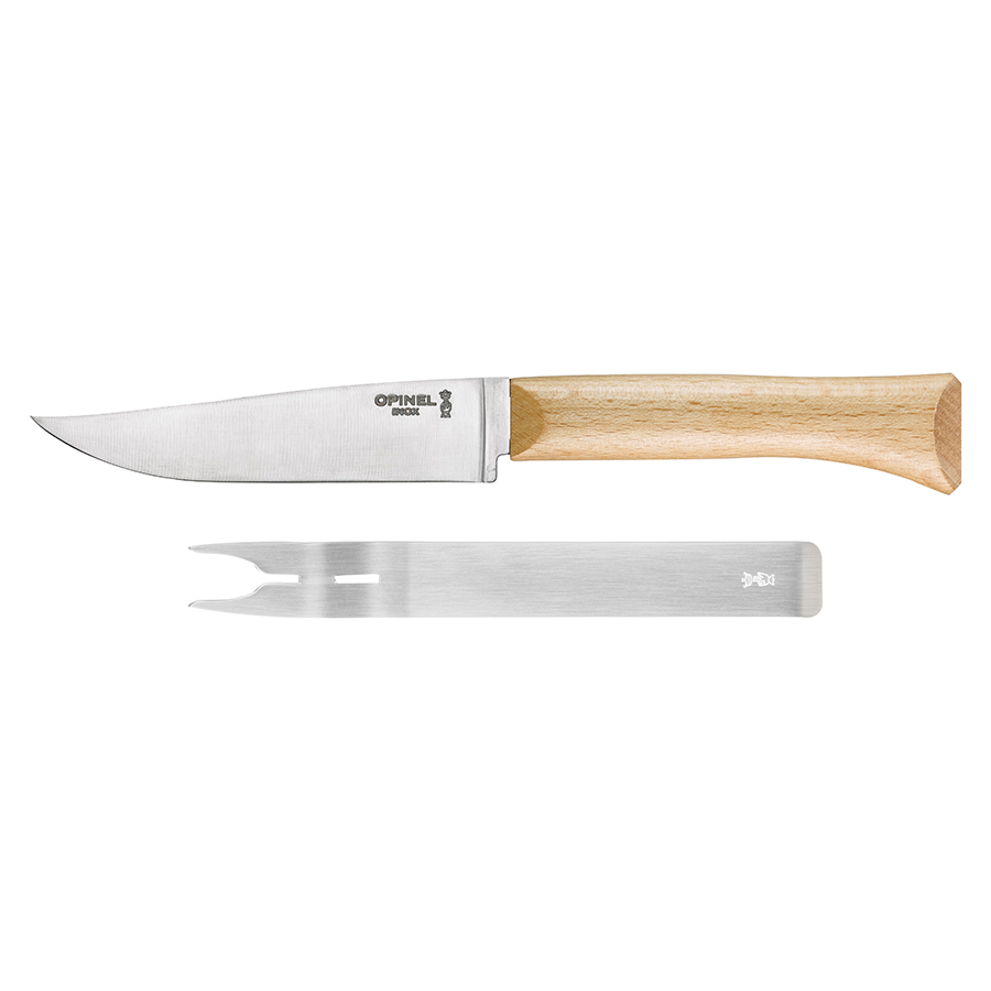 Opinel Набор для сыра (нож+вилка) 25х3,3х2,8 см металлик/дерево Parallele | https://grandposuda.com.ua