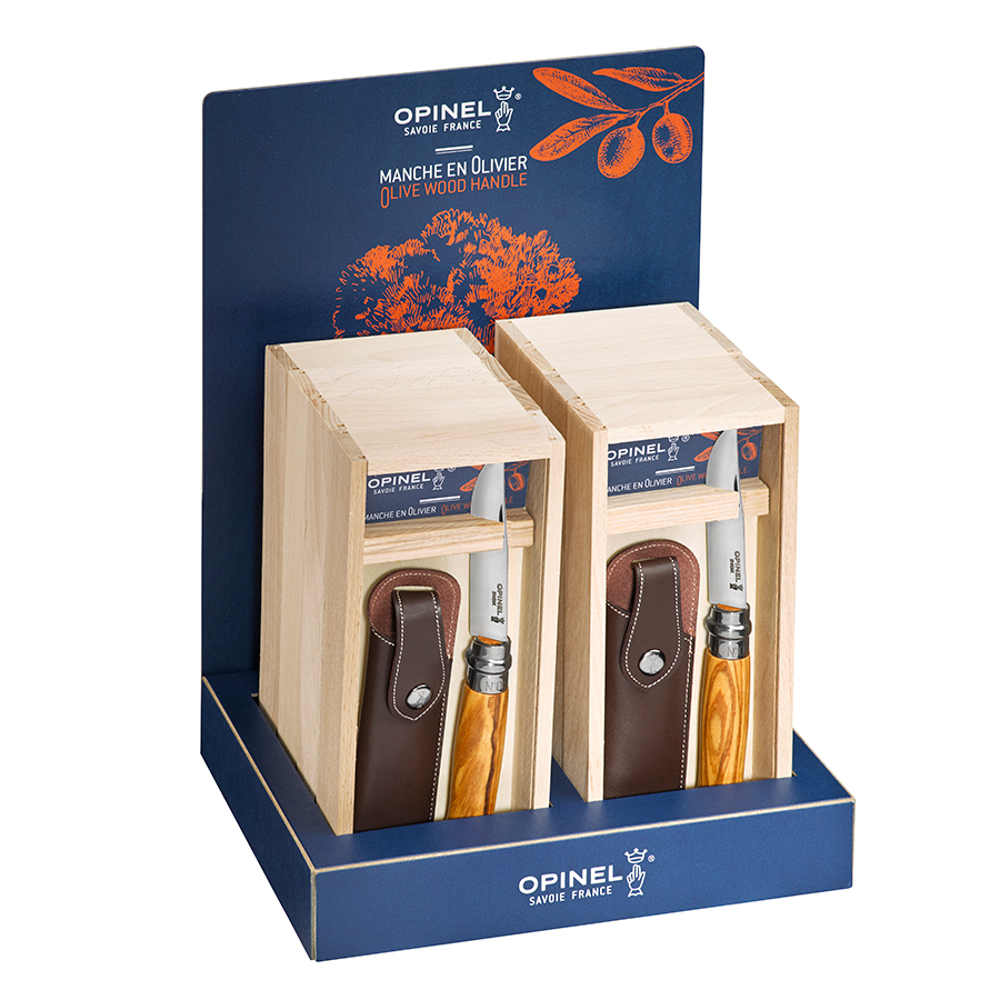 Opinel Дисплей с 8 ножами stainless steel в подарочных упаковках | https://grandposuda.com.ua