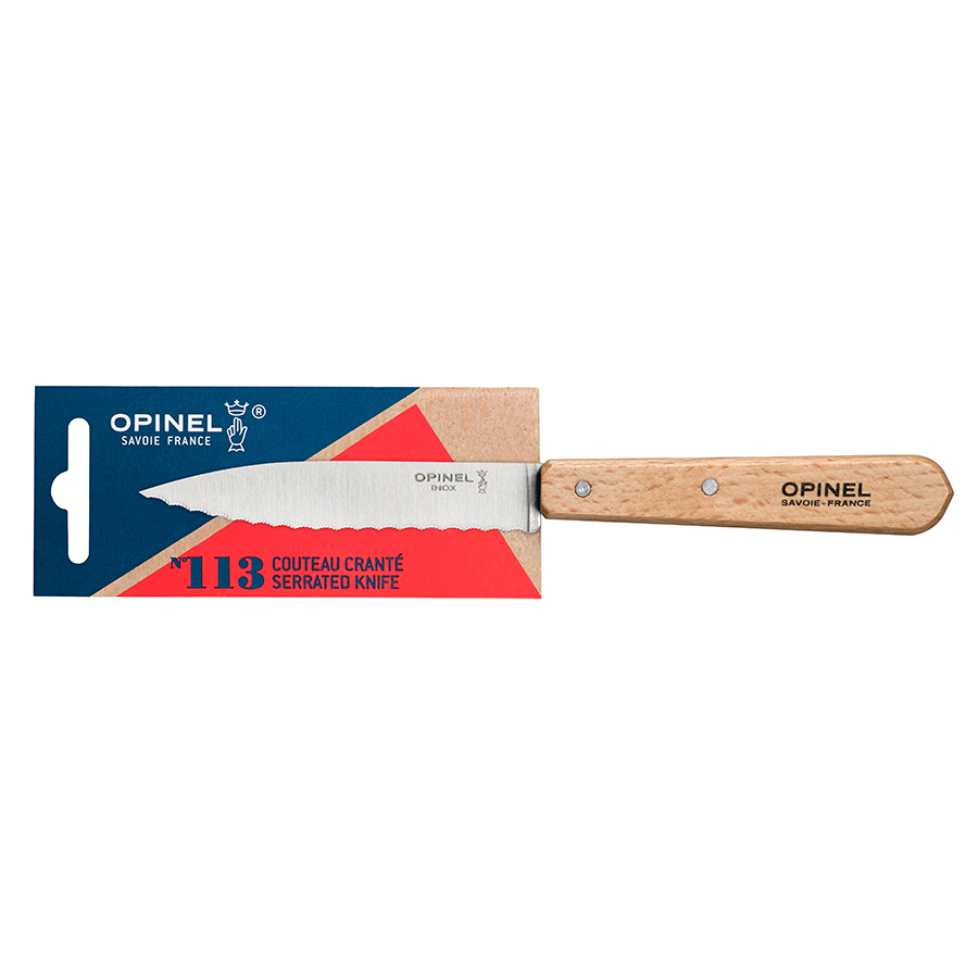 Opinel Ніж-серрейтор 10 см металік / дерево Les Essentiels | https://grandposuda.com.ua