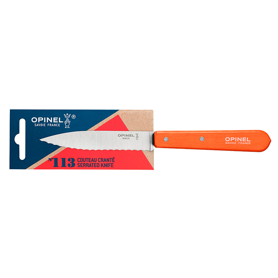 Opinel Ніж-серрейтор 10 см металік / помаранчевий Les Essentiels | https://grandposuda.com.ua