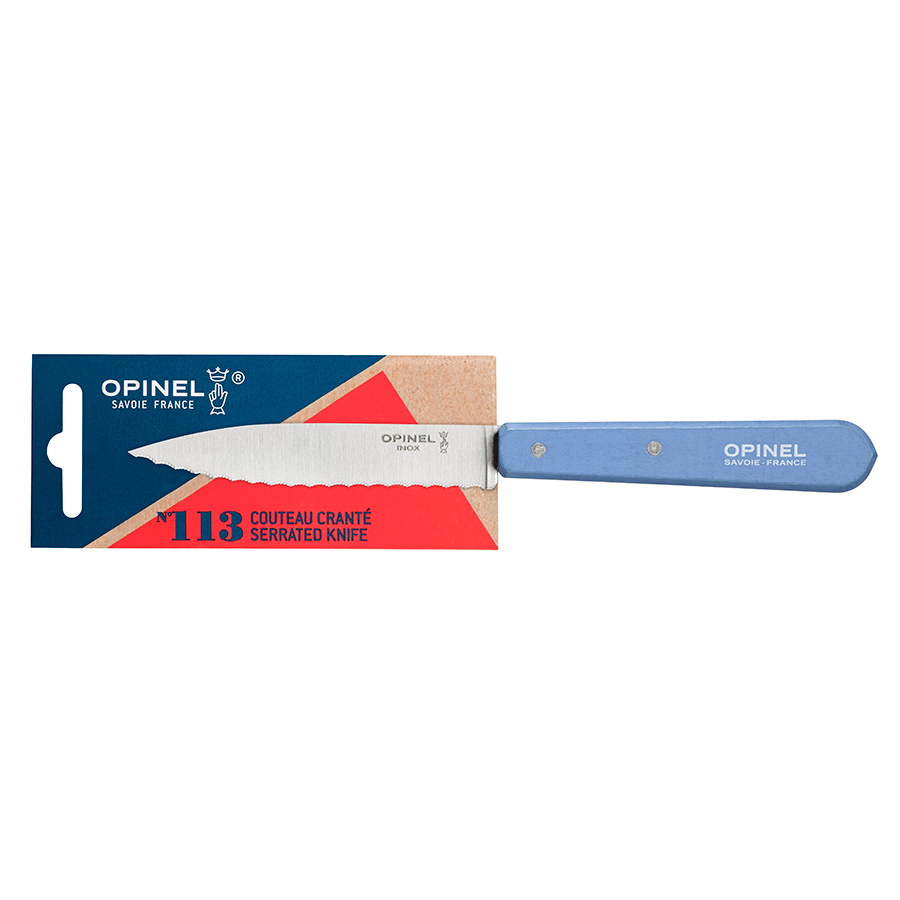 Opinel Ніж-серрейтор 10 см металік / блакитний Les Essentiels | https://grandposuda.com.ua