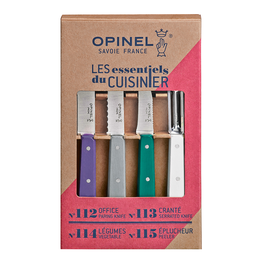 Opinel Набір з 4 кухонних ножів 21,5х2,8х13 см мульти Les Essentiels | https://grandposuda.com.ua