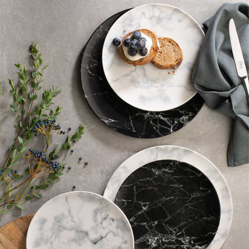 Villeroy & Boch Тарілка підставкова 27 см чорна Marmory | https://grandposuda.com.ua