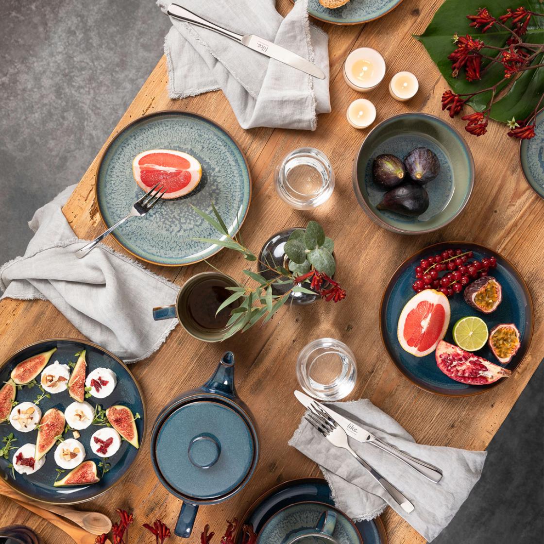 Villeroy & Boch Блюдце к чашке для кофе 15 см, серо-синее Crafted | https://grandposuda.com.ua
