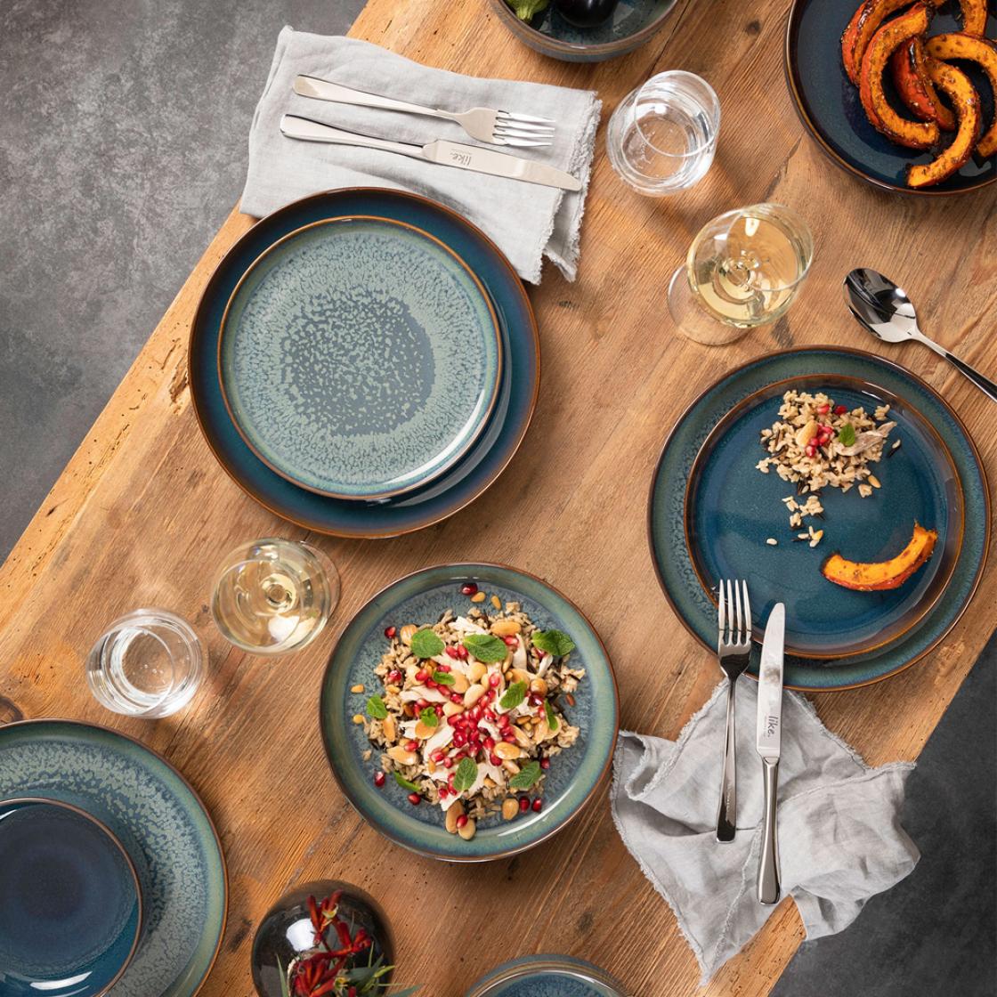 Villeroy & Boch Тарілка для сніданку 21 см, сіро-синя Crafted | https://grandposuda.com.ua