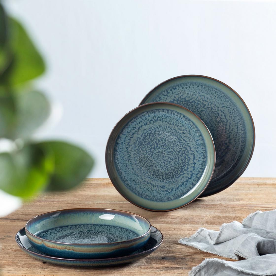 Villeroy & Boch Тарілка для сніданку 21 см, сіро-синя Crafted | https://grandposuda.com.ua