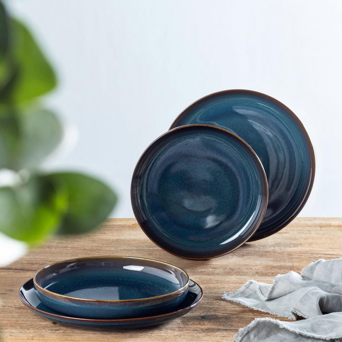 Villeroy & Boch Супова тарілка 21,5 см, темно-синя Denim Crafted | https://grandposuda.com.ua