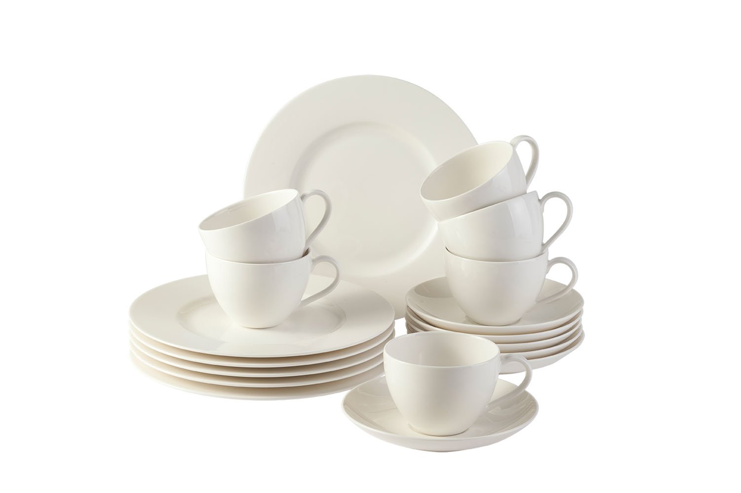 Villeroy & Boch Кофейный сервиз, 18 предметов, Basic White Vivo | https://grandposuda.com.ua