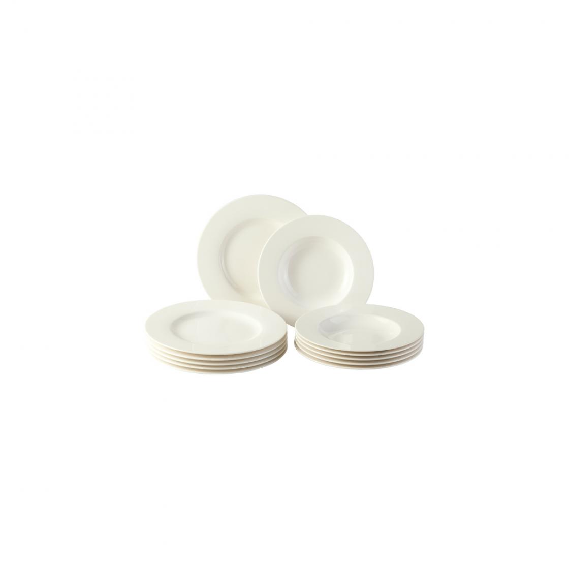 Villeroy & Boch Набор тарелок, 12 предметов, Basic White Vivo | https://grandposuda.com.ua