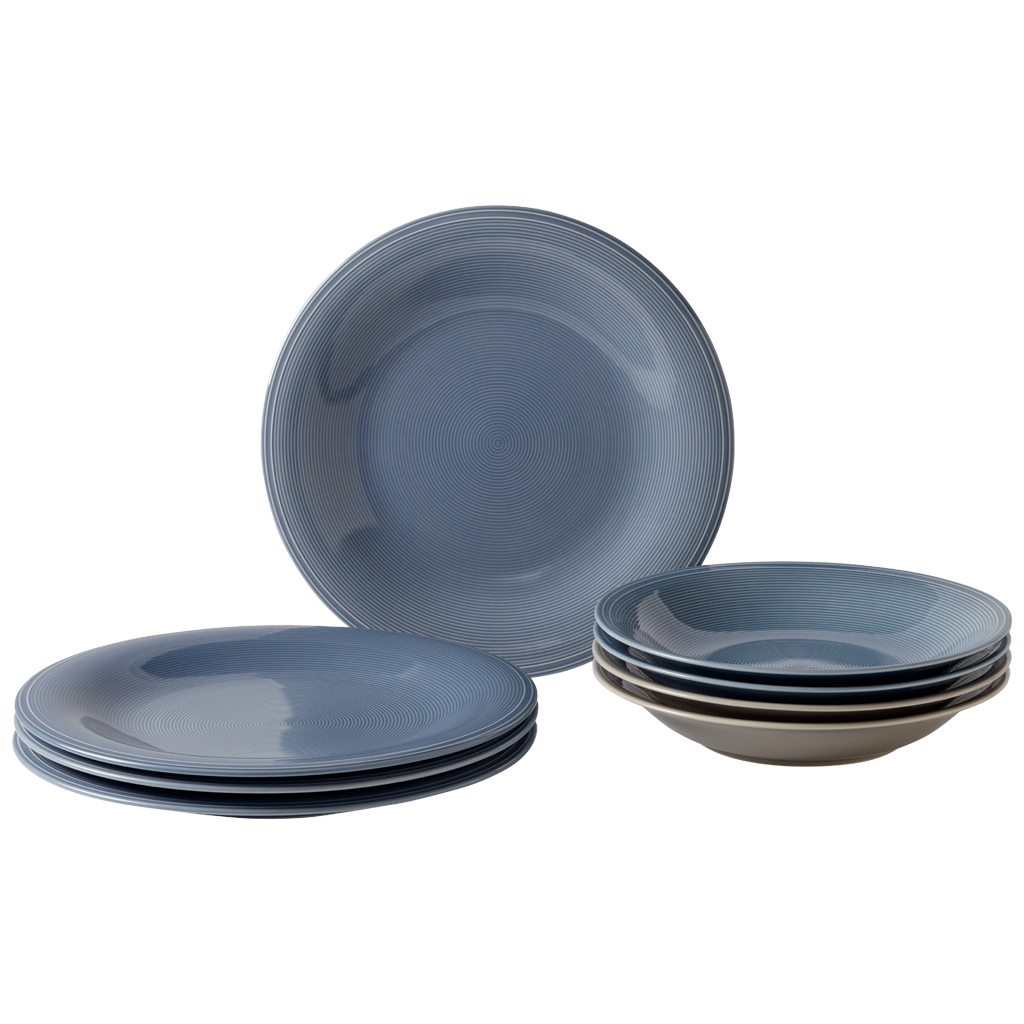 Villeroy & Boch Набор тарелок, 8 предметов, Color Loop Horizon Vivo | https://grandposuda.com.ua