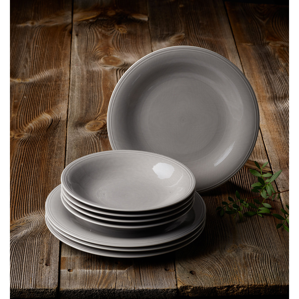 Villeroy & Boch Набор тарелок, 8 предметов, Color Loop Stone Vivo | https://grandposuda.com.ua