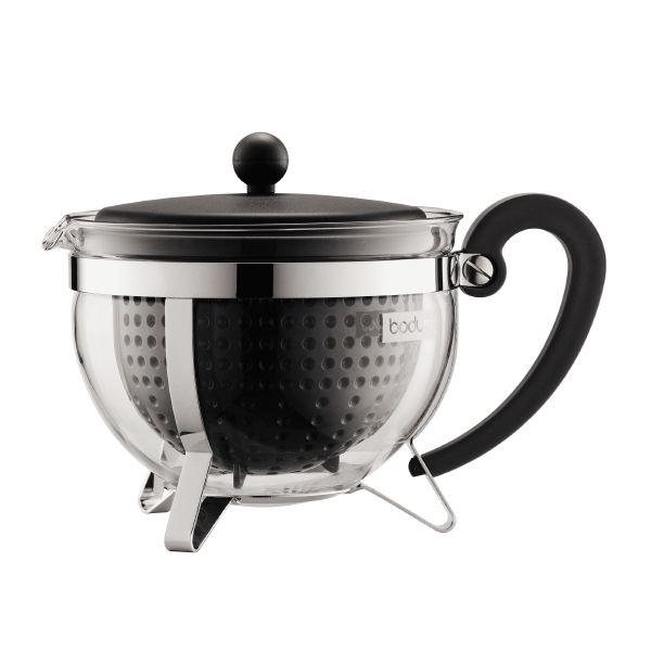 Bodum Заварочный чайник с фильтром, черный, 1,3 л, Chambord | https://grandposuda.com.ua