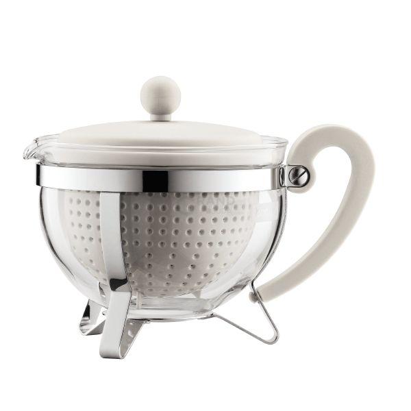 Bodum Заварочный чайник с фильтром, белый, 1 л, Chambord | https://grandposuda.com.ua