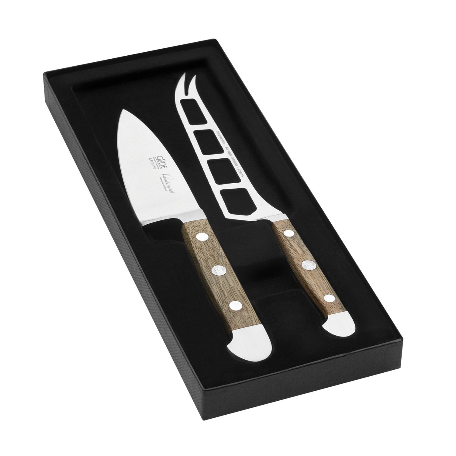 Нож для сыра 10 см, набор 2 предмета Alpha Barrel Oak Guede | https://grandposuda.com.ua