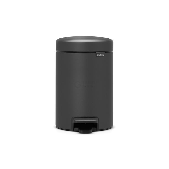 Brabantia Сміттєвий бак з педаллю 3 л мінерально-графітовий NewIcon | https://grandposuda.com.ua