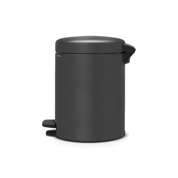 Brabantia Сміттєвий бак з педаллю 5 л мінерально-графітовий NewIcon | https://grandposuda.com.ua