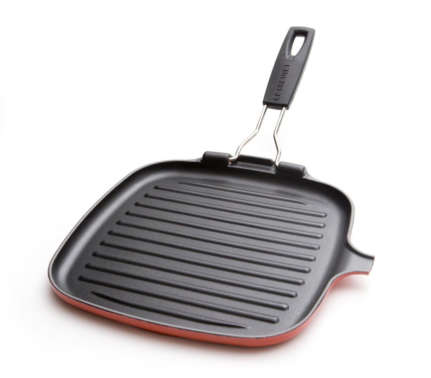 Le Creuset Сковорода гриль з рухомою ручкою 24 см, вишневий | https://grandposuda.com.ua