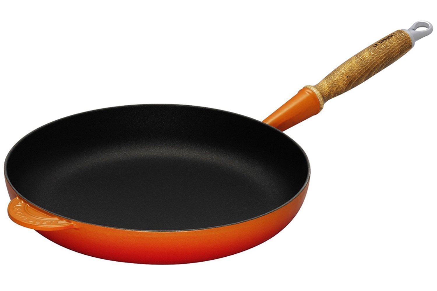 Le Creuset Сковорода 28 см с деревянной ручкой, оранжевый | https://grandposuda.com.ua