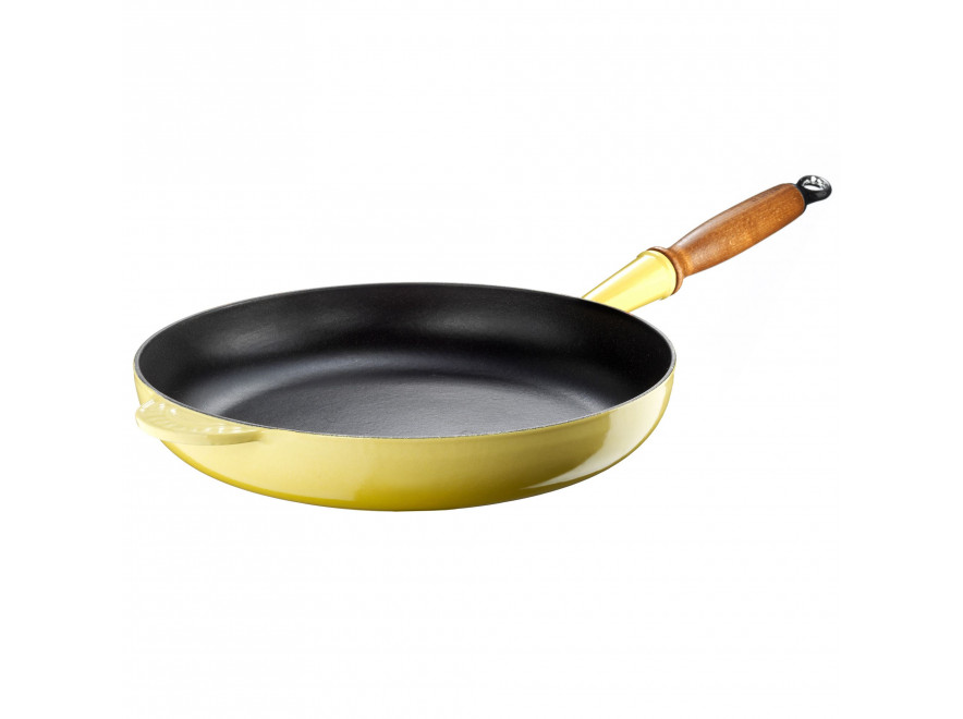 Le Creuset Сковорода 28 см с деревянной ручкой, Citrus | https://grandposuda.com.ua