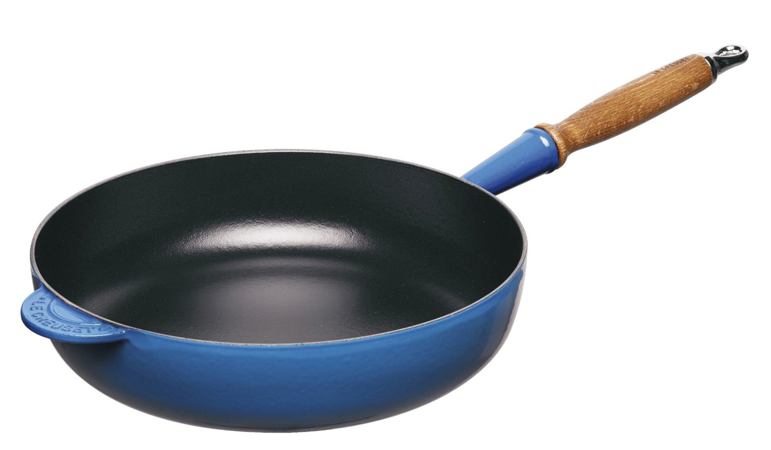 Le Creuset Сотейник чугунный 28 см с деревянной ручкой, синий | https://grandposuda.com.ua