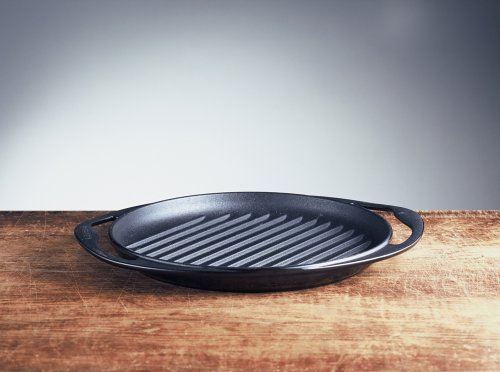 Le Creuset Сковорода гриль кругла 25 см, чорна | https://grandposuda.com.ua