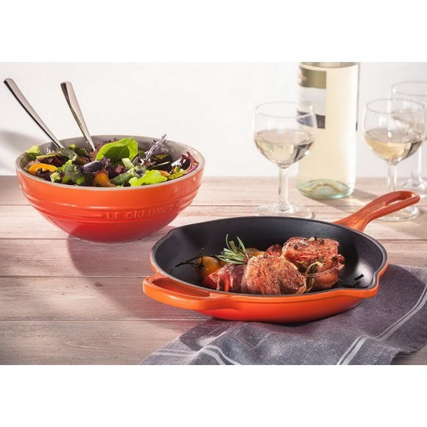 Le Creuset Сковорода чугунная 23 см, оранжевая | https://grandposuda.com.ua