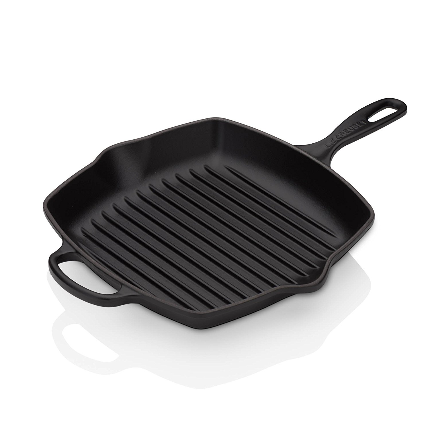 Le Creuset Сковорода гриль квадратна 26 см, чорний | https://grandposuda.com.ua
