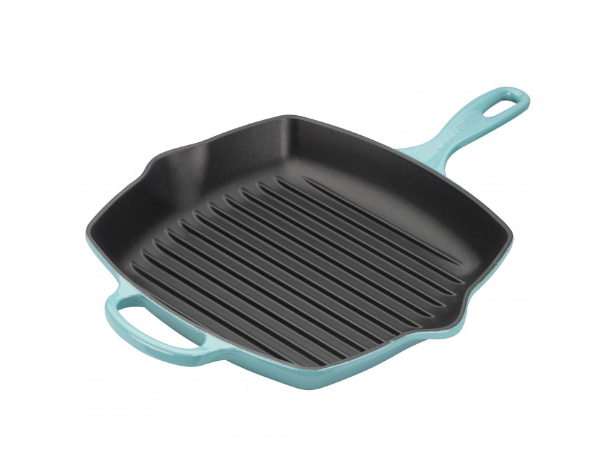 Le Creuset Сковорода гриль квадратная 26 см Karibik | https://grandposuda.com.ua