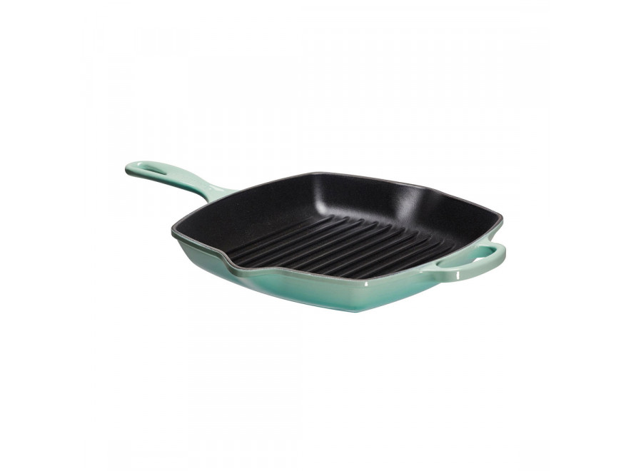 Le Creuset Сковорода гриль квадратная 26 см Cool Mint | https://grandposuda.com.ua