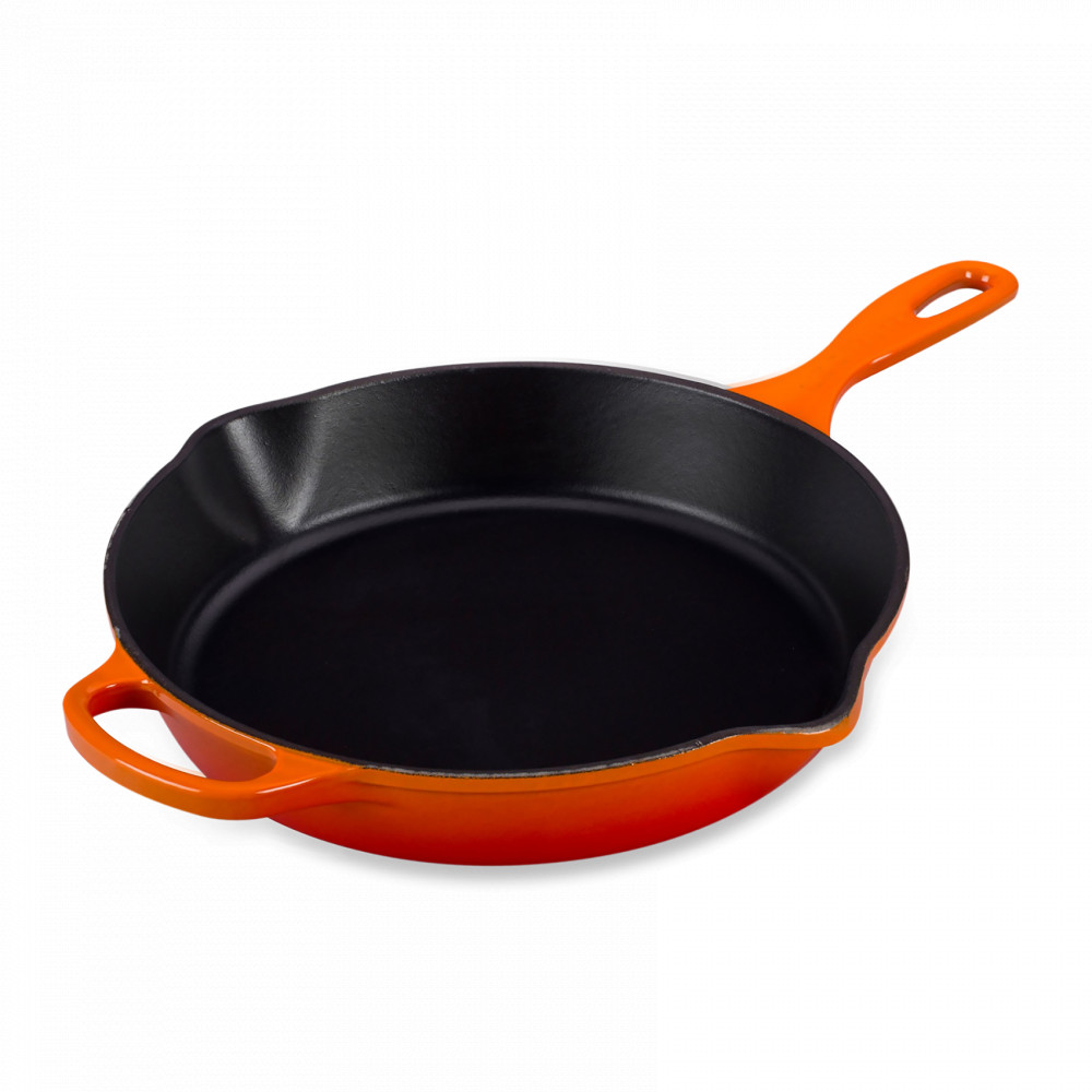 Le Creuset Сковорода з чавунною ручкою глибока 29,8 см помаранчева Flame | https://grandposuda.com.ua