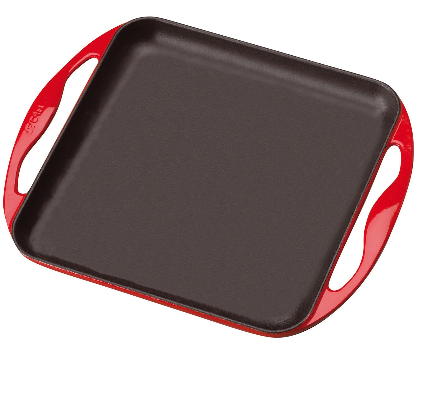 Le Creuset Сковорода гриль 33 см, вишневий | https://grandposuda.com.ua