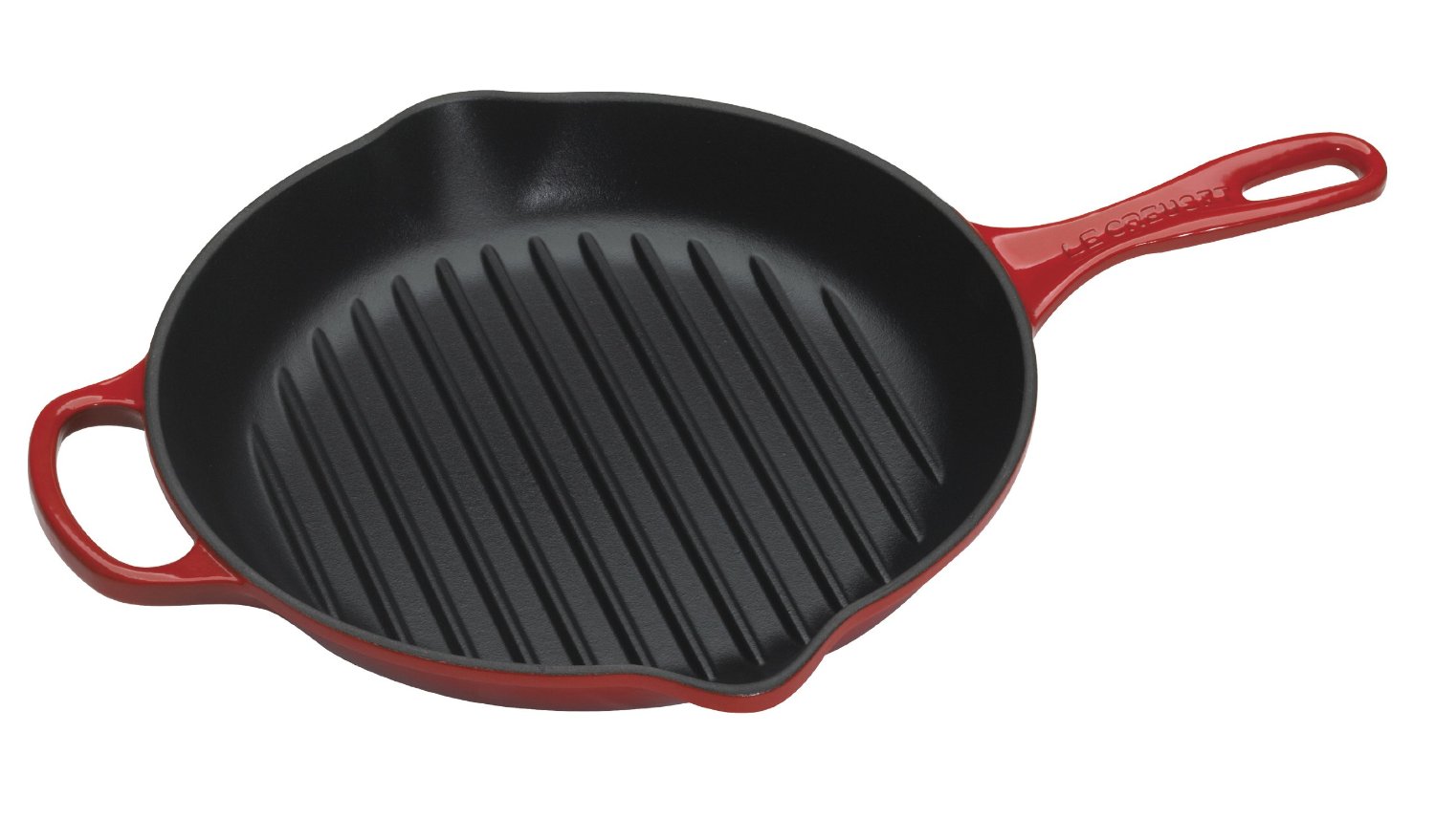 Le Creuset Сковорода гриль кругла 26 см, вишневий | https://grandposuda.com.ua
