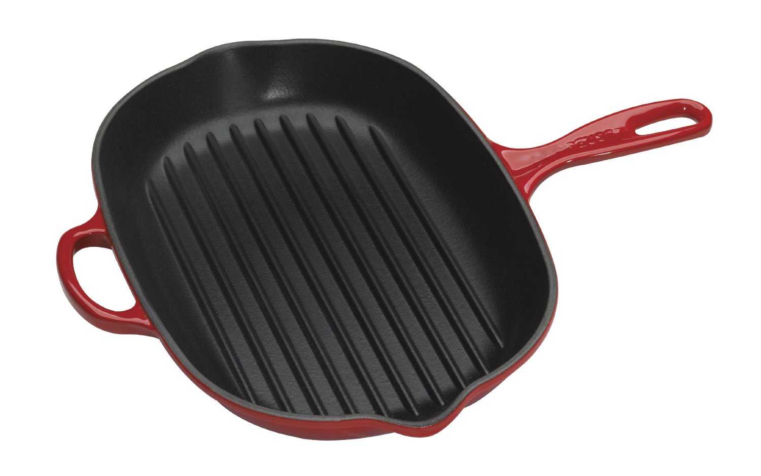 Le Creuset Сковорода гриль овальна 32 см, вишневий | https://grandposuda.com.ua
