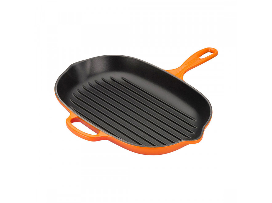 Le Creuset Сковорода гриль овальна 32 см, помаранчева | https://grandposuda.com.ua