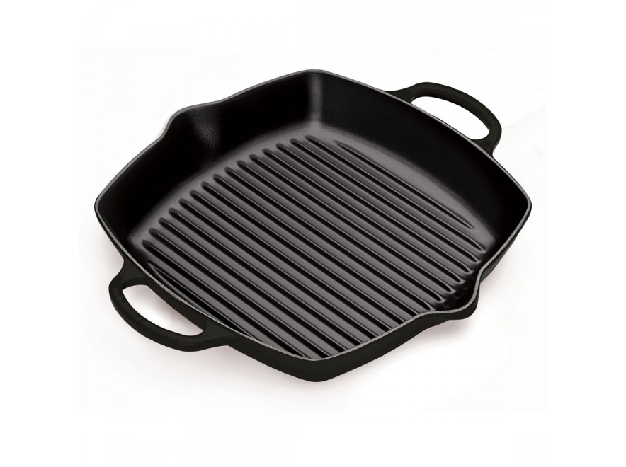 Le Creuset Сковорода гриль квадратна 30 см чорна | https://grandposuda.com.ua