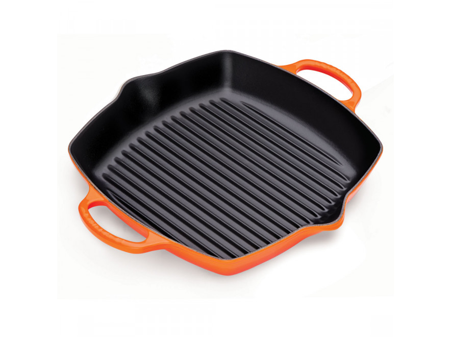 Le Creuset Сковорода гриль квадратна 30 см помаранчева | https://grandposuda.com.ua