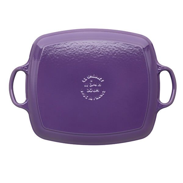 Le Creuset Сковорода гриль прямокутна 30 см, фіолетова | https://grandposuda.com.ua