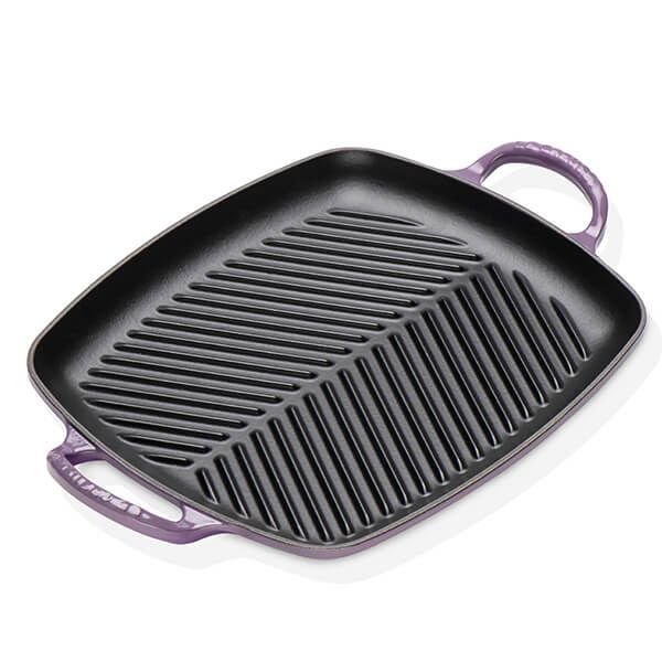 Le Creuset Сковорода гриль прямокутна 30 см, фіолетова | https://grandposuda.com.ua