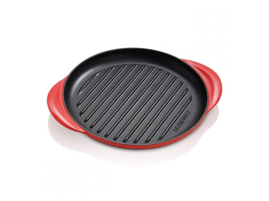 Le Creuset Сковорода-гриль круглая 25 см вишневый Cerise | https://grandposuda.com.ua
