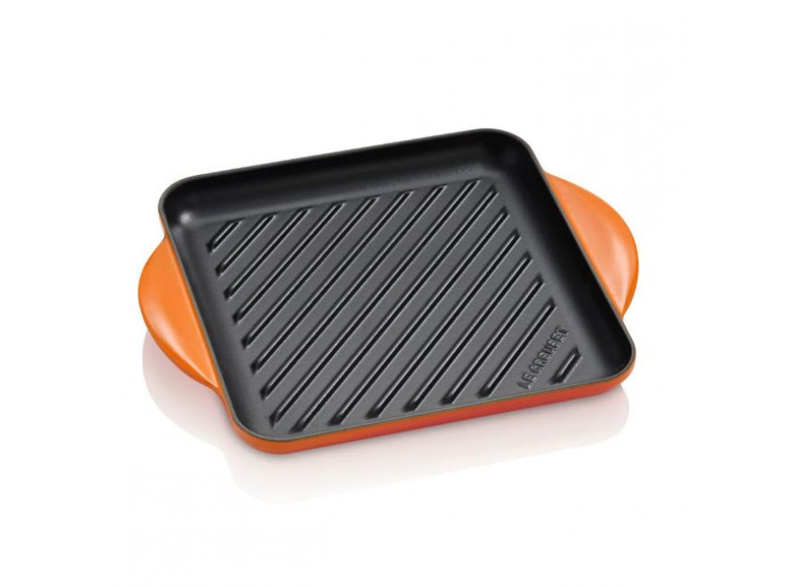 Le Creuset Сковорода-гриль квадратная 23,8 см оранжевый Flame | https://grandposuda.com.ua