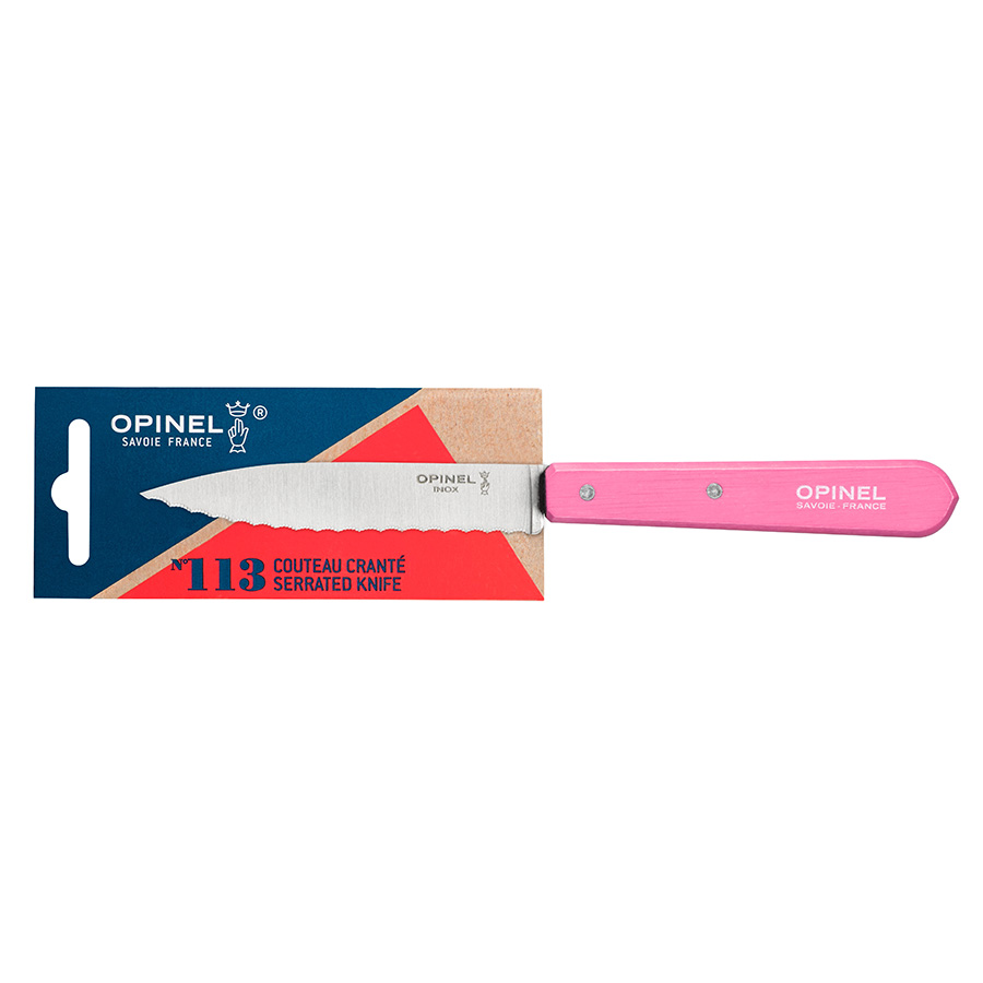Opinel Ніж-серрейтор 10 см металік / рожевий Les Essentiels | https://grandposuda.com.ua