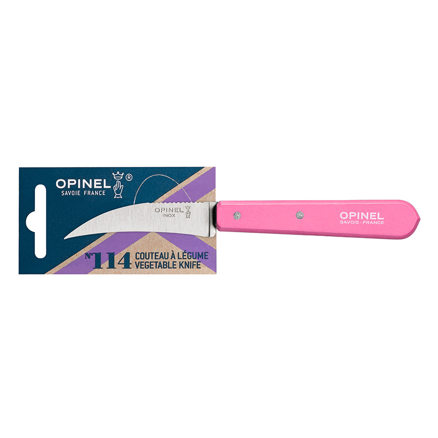 Opinel Ніж для овочів 7 см металік / рожевий Les Essentiels | https://grandposuda.com.ua